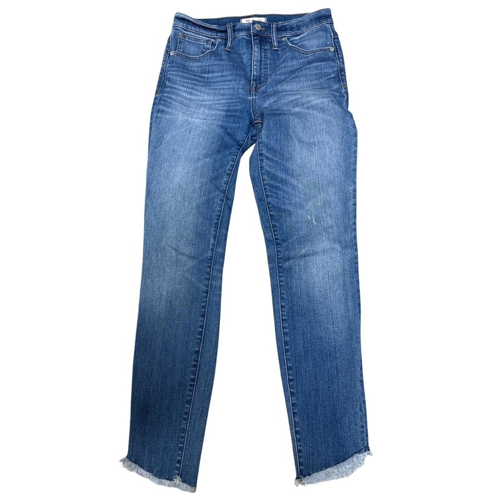 Madewell 10" High-Rise Skinny Jeans Women 28 Medium Wash Casual Raw Hem